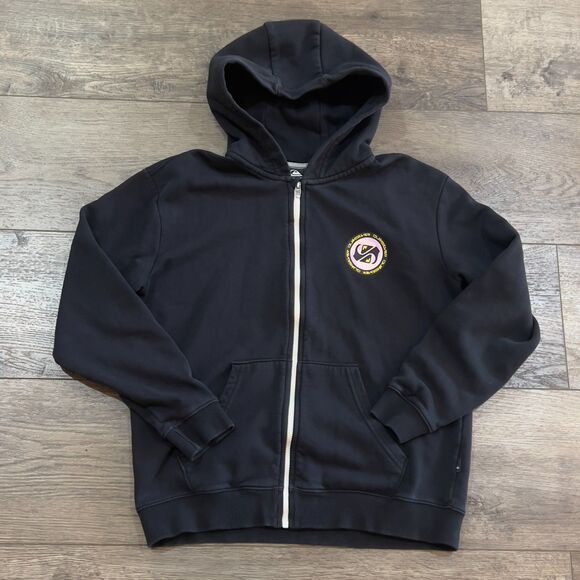 Quiksilver Golden Records Full Zip Jacket Surf Hoodie Sweatshirt - Youth Large - Picture 3 of 11